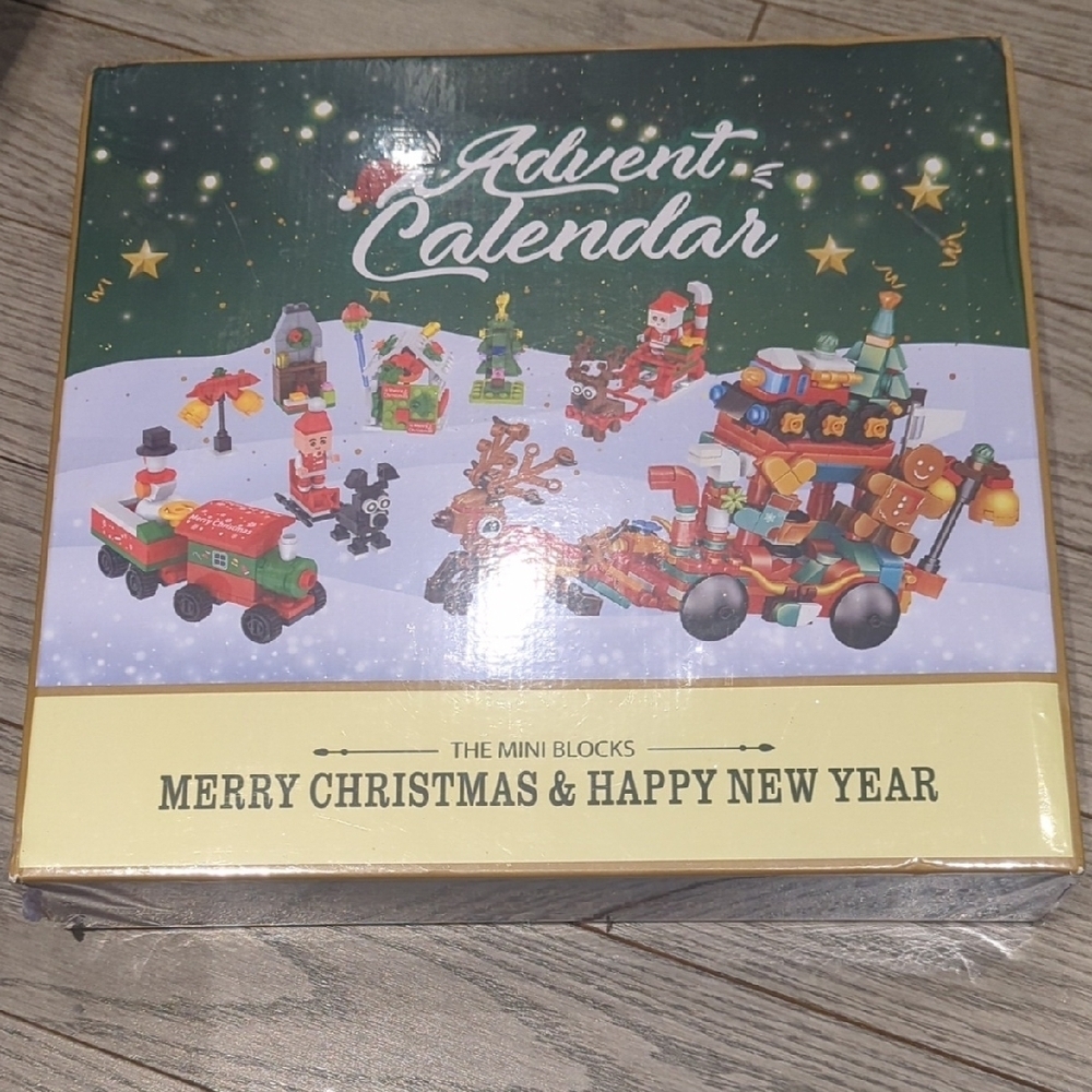 Mini Blocks Advent Calendar Set - Festive Multi-Color NWT